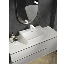 Mobilier de lavabo pentru baie cu chiuvetă, robinet și oglindă