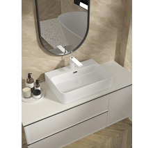 Mobilier de lavabo pentru baie cu chiuvetă, baterie și oglindă