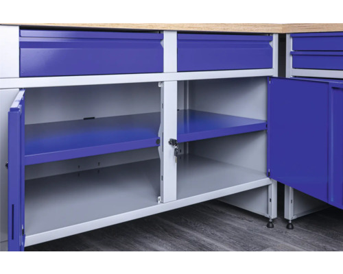 Dulap inferior pentru banc de lucru cu sertare și compartimente încuiabile cu rafturi