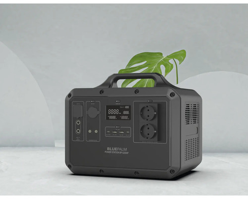 Stație de alimentare portabilă BluePalm cu prize și afișaj
