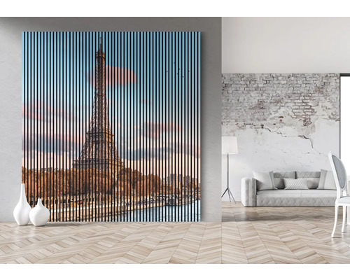 Tablou decorativ cu lamele cu Turnul Eiffel în Paris