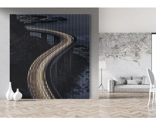 Tablou decorativ de perete cu motiv stradal abstract într-un spațiu de locuit