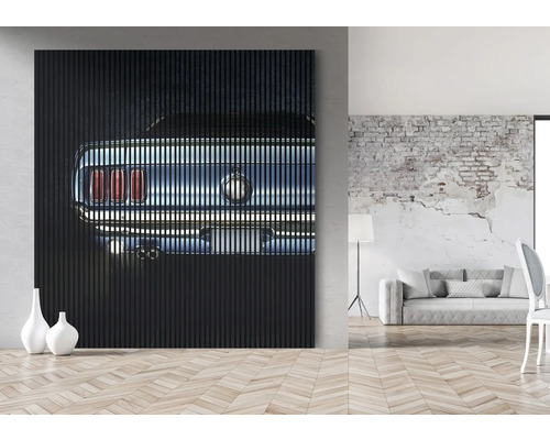 Panou de perete cu partea din spate a unei mașini într-un living modern