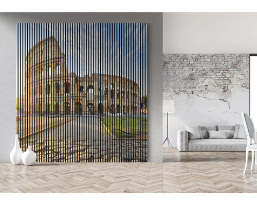 Imagine decorativă de perete cu Colosseumul din Roma în aspect de dungi