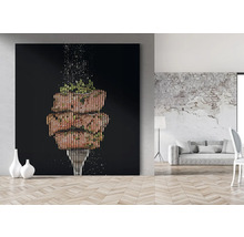 Imagine de perete decorativă cu motiv alimentar într-o cameră mobilată modern