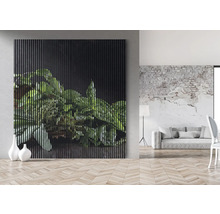 Panou de perete cu motiv floral în spațiu de locuit modern