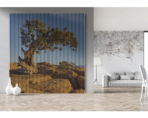 Panou decorativ de perete cu imaginea unui copac în sufragerie