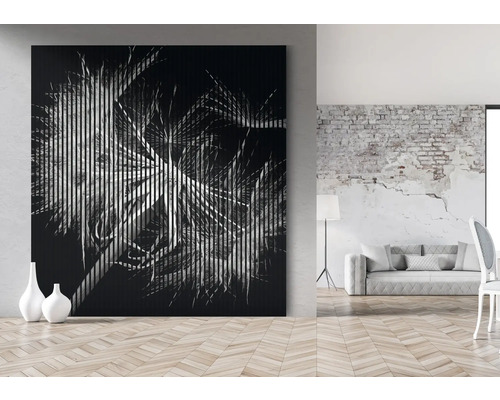 Tablou decorativ pe pânză cu motiv floral în camera de zi