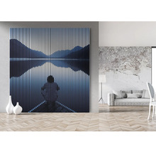 Tablou decorativ de perete cu motiv lac montan în format orizontal
