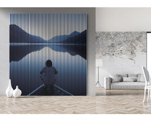 Tablou decorativ de perete cu motiv lac montan în format orizontal