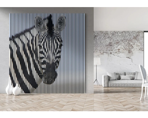 Spațiu de locuit cu pânză decorativă cu zebră