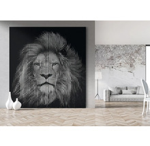 Tablou decorativ pe pânză cu motiv de leu în sufragerie