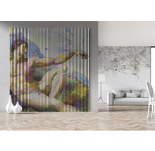 Pictură cu reprezentare abstractă a unei scene biblice în camera de zi