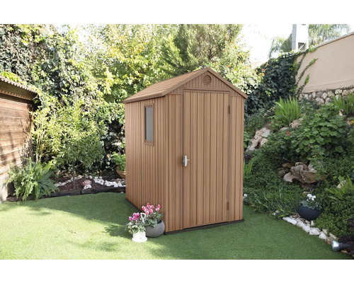 Dulap de grădină din plastic cu fereastră și ușă dublă în grădină