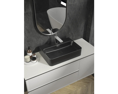 Mobilier de baie cu lavoar aplicat, baterie și oglindă