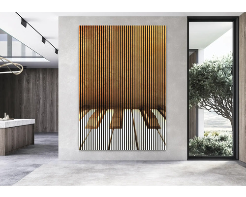 Living cu imagine de perete de format mare cu motiv de pian