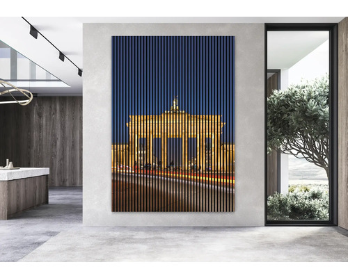 Panou decorativ de perete cu motiv Poarta Brandenburg într-un interior modern
