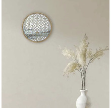 Ceas decorativ de perete cu model geometric și iarbă ornamentală albă într-o vază