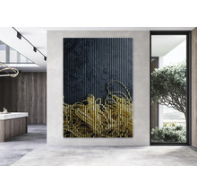 Tablou de perete cu dungi verticale și model abstract în sufragerie modernă