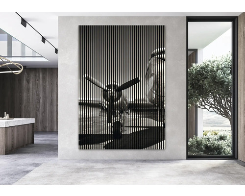 Panou de perete cu motiv avion într-un spațiu de locuit modern