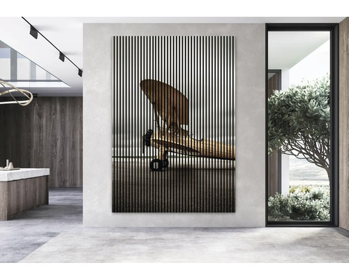 Imagine de perete decorativă cu motiv avion într-o cameră modernă