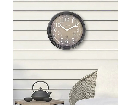 Ceas de perete analogic cu termometru și higrometru pentru exterior