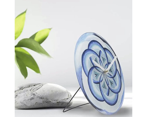 Ceas decorativ de masă cu model floral