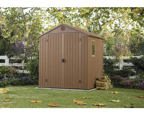 Cabină de grădină din plastic cu ușă dublă și fereastră în grădină