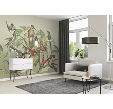 Fototapet vlies Curiosity Birds bej/verde 318x300 cm