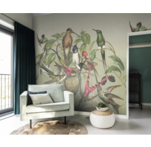 Fototapet vlies Curiosity Birds bej/verde 318x300 cm