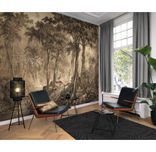 Fototapet vlies 543773 Curiosity Jungle bej 318x265 cm