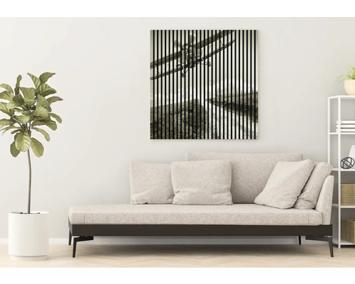 Pânză decorativă cu motiv de avion în camera de zi