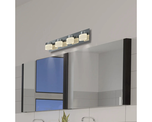 Aplică baie de perete crom cu LED integrat Kynosural 4x6W 630 lumeni IP44