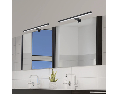 Aplică baie negru/alb cu LED integrat Rasalas 6,5W 870 lumeni IP54