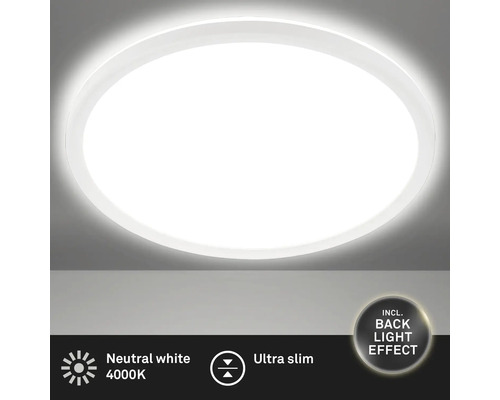 Plafonieră cu LED integrat Slim 18W 2400 lumeni Ø293 mm, albă