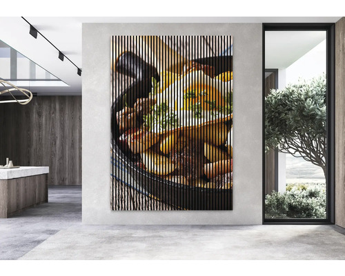 Imagine decorativă cu lamele cu motiv alimentar în cameră