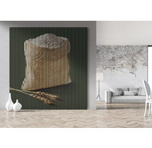 Panou decorativ de perete cu motiv abstract de cereale într-un ambient modern