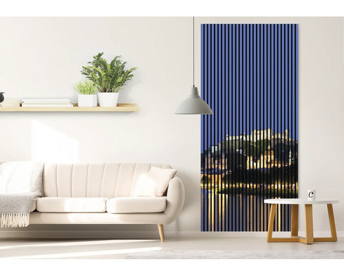 Panouri decorative de perete cu motiv urban în sufragerie