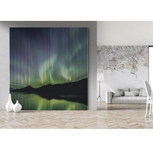 Tablou decorativ de perete cu un motiv al luminilor nordice și linii verticale