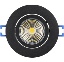 Spot încastrabil mobil cu LED integrat Saliceto 6W 380 lumeni, 2700K variabil, Ø88 mm, negru-thumb-2