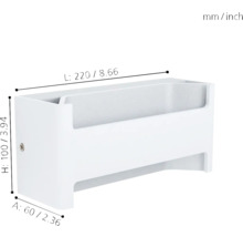 Lumină de perete albă cu dimensiuni