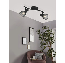 Șină spoturi Carovigno E14 max. 2x40W, negru-thumb-2