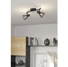 Șină spoturi Carovigno E14 max. 2x40W, negru-thumb-3