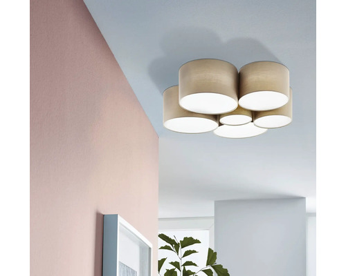 Lumină de plafon cu mai multe abajururi în design cilindric