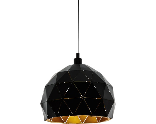 Lumină suspendată neagră cu design geometric pentru interior