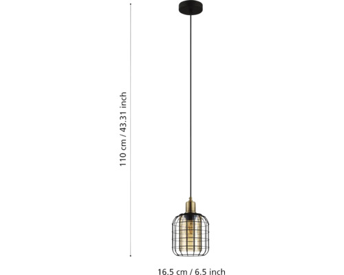 Lumină suspendată cu dimensiunile de 110 cm înălțime și 16,5 cm diametru