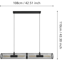 Ilustrație a unei lămpi suspendate cu dimensiunile de 108 pe 110 centimetri