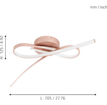 Plafonieră cu LED integrat Palozza 2x11W 3000 lumeni, alb/roz auriu (rose gold)
