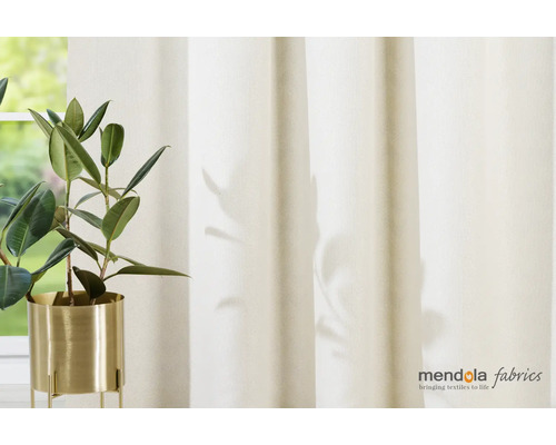 Perdea decorativă lângă o plantă de apartament în ghiveci