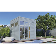 Căsuță de grădină Bertilo Cubo 2 Office cu podea 226x240 cm gri deschis